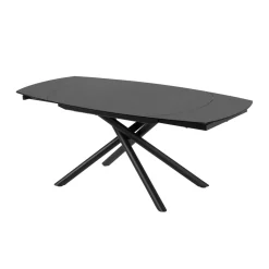 Uitschuifbare Eettafel Yodalia Zwart glas 130-190 x 100cm