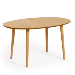 Uitschuifbare Ovale Eettafel Oqui kleur Eiken Naturel