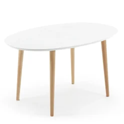 Uitschuifbare Ovale Eettafel Oqui kleur wit