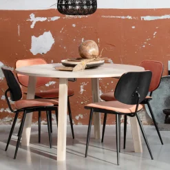 Uitschuifbare Ronde Eettafel Lange Jan 120 x 120-200cm, kleur Eiken