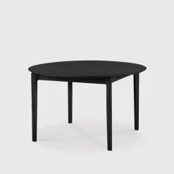 Uitschuifbare Ronde Eettafel Bok Eikenhout, 129/179 x 129cm