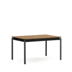 Uitschuifbare Tuintafel Canyelles kleur Naturel/Zwart