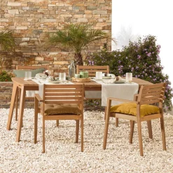 Uitschuifbare Tuintafel Hanzel 183-240 x 100cm, kleur Naturel