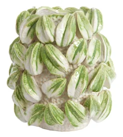 Vaas Carambola Keramiek, kleur Crème//Groen