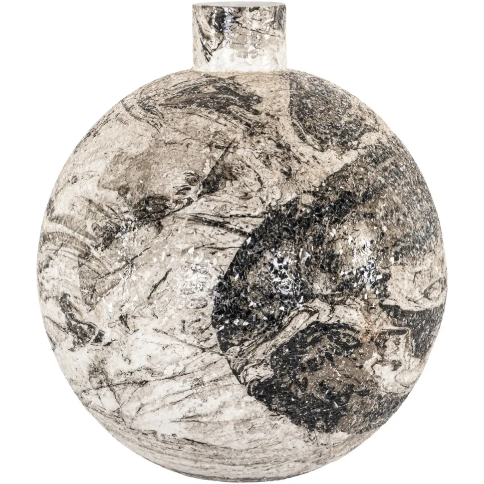 Vaas Delisha 40cm, kleur Zwart/Wit