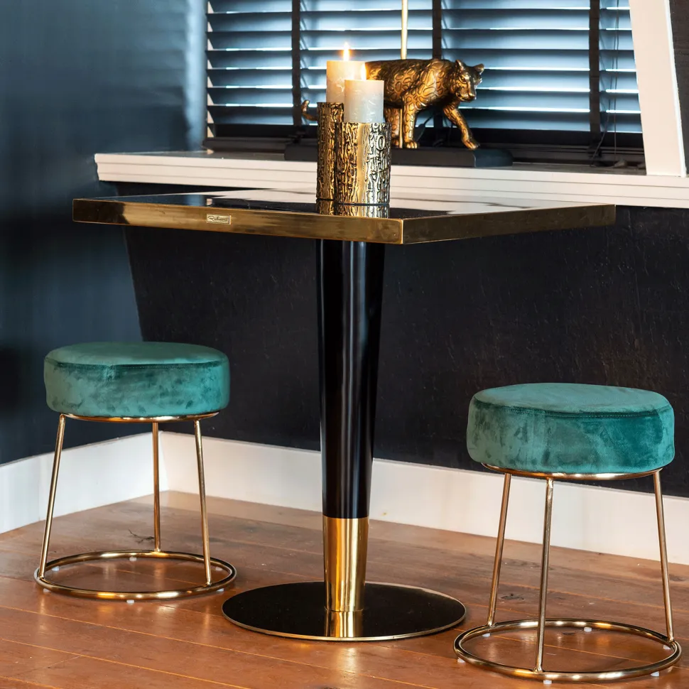 Vierkante Bistrotafel Can Roca Faux Marmer, 70 x 70cm