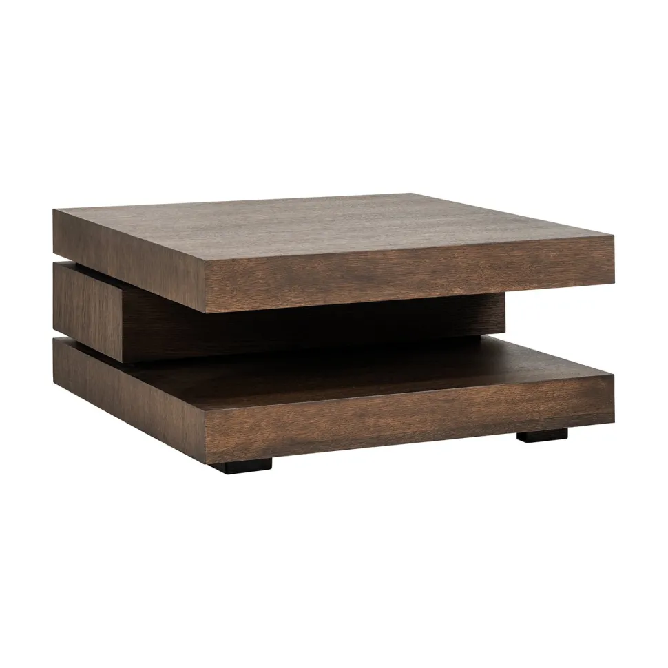 Vierkante Salontafel Oakura 90cm, kleur Bruin