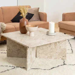 Vierkante Salontafel Shaunika Marmer, 90 x 90cm