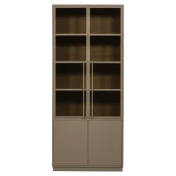 Vitrinekast Casa Grenenhout, kleur Mud