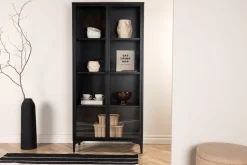 Vitrinekast Danyella 190 x 90cm, kleur Zwart