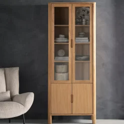 Vitrinekast Forte Teakhout, 210 x 80cm