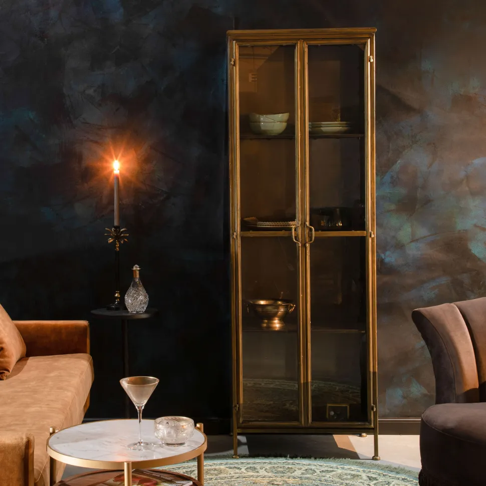 Vitrinekast Gertlush Antique Brass, 184 x 63.5cm
