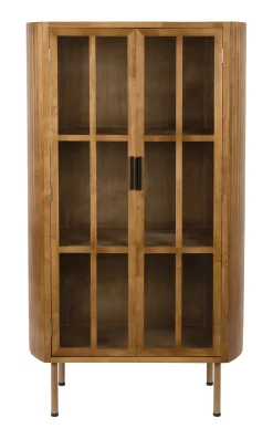 Vitrinekast Marlinda Rubberhout, 140 x 80cm