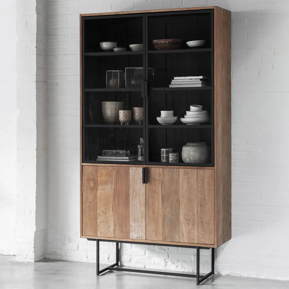 Vitrinekast Odeon Teakhout, 220 x 120cm