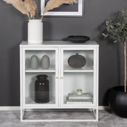 Vitrinekastje Shaune 85 x 85cm, kleur Wit