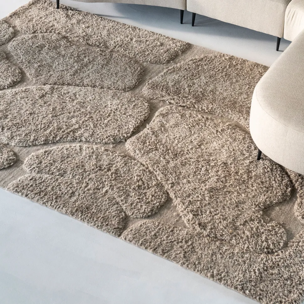 Vloerkleed Kala Wol, kleur Taupe