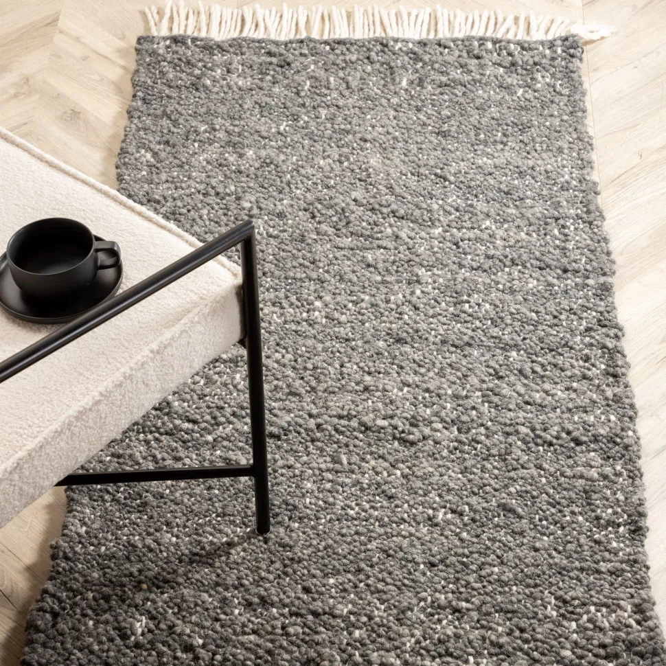 Vloerkleed Malary Wol, kleur Grijs