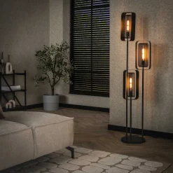 Vloerlamp Allyse 3-lamps, kleur Artic Zwart