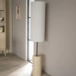 Vloerlamp Amara Travertin en Linnen, 145cm