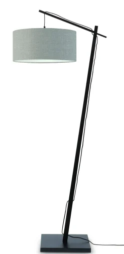 Vloerlamp Andes Zwart, Bamboe en Eco linnen