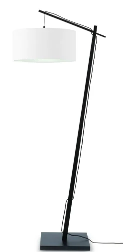 Vloerlamp Andes Zwart, Bamboe en Eco linnen
