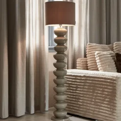 Vloerlamp Beaugrand Glas, 130cm hoog, kleur Beige (excl. kap)