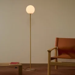 Vloerlamp Brisia Glas en messing, 155cm