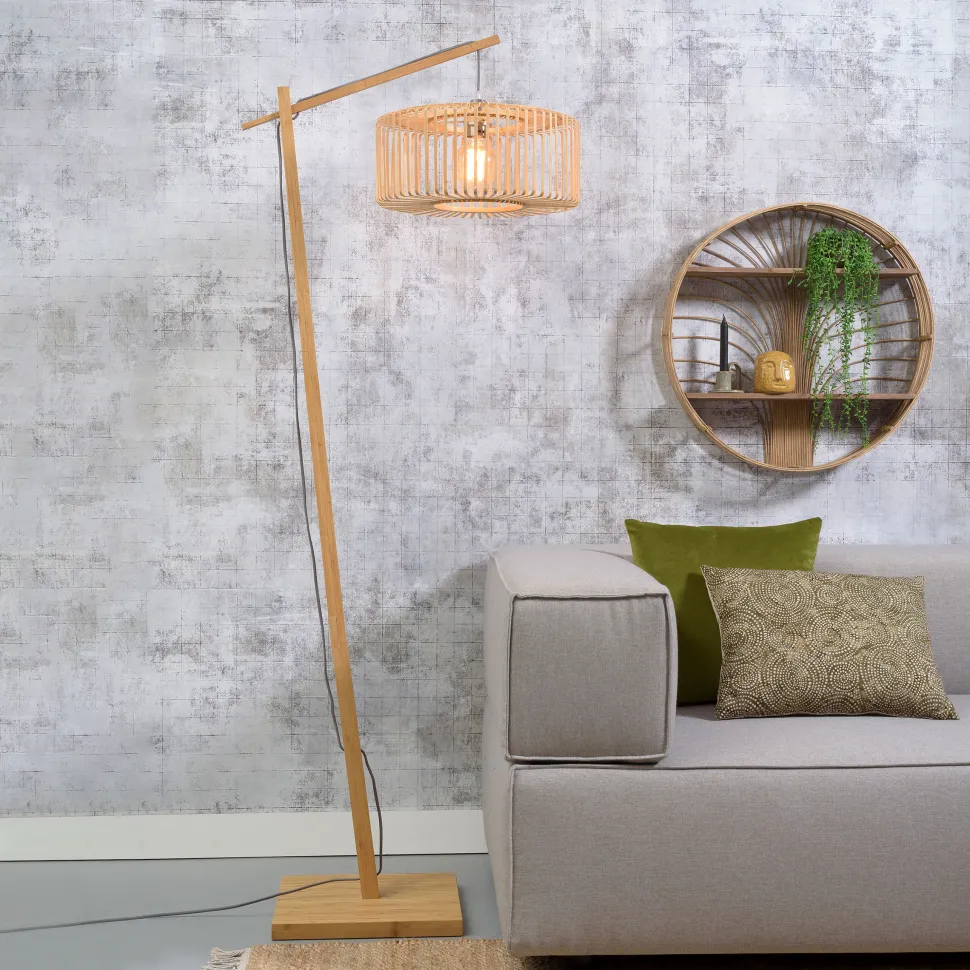 Vloerlamp Bromo Bamboe, 176cm