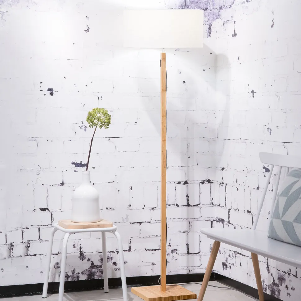 Vloerlamp Fuji Bamboe en Eco linnen