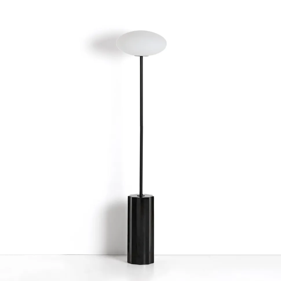Vloerlamp Idela Glas en marmer, 120cm