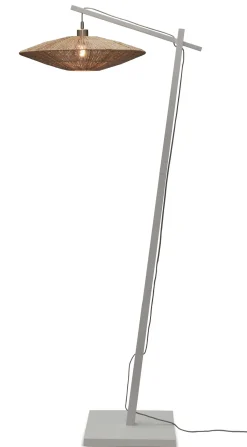 Vloerlamp Iguazu Bamboe en jute, 176cm