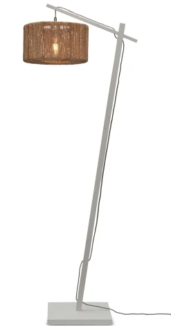Vloerlamp Iguazu Rond, Bamboe en jute, 150cm