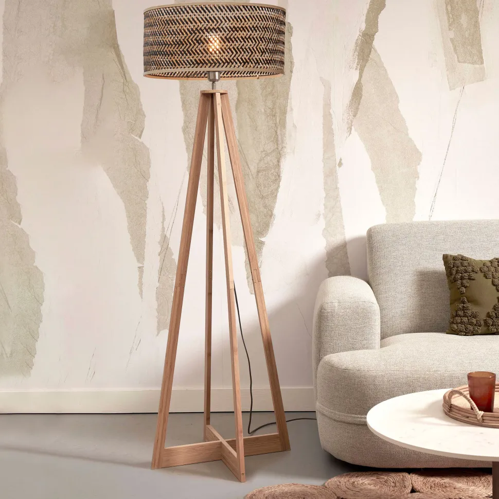 Vloerlamp Java 4-poot, Bamboe