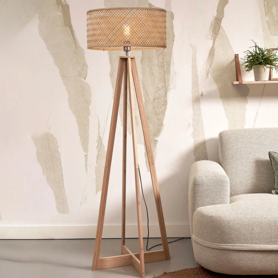 Vloerlamp Java 4-poot, Bamboe