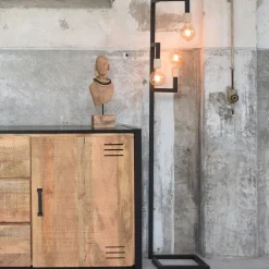 Vloerlamp Loco, Metaal, 3 lamps, kleur Zwart