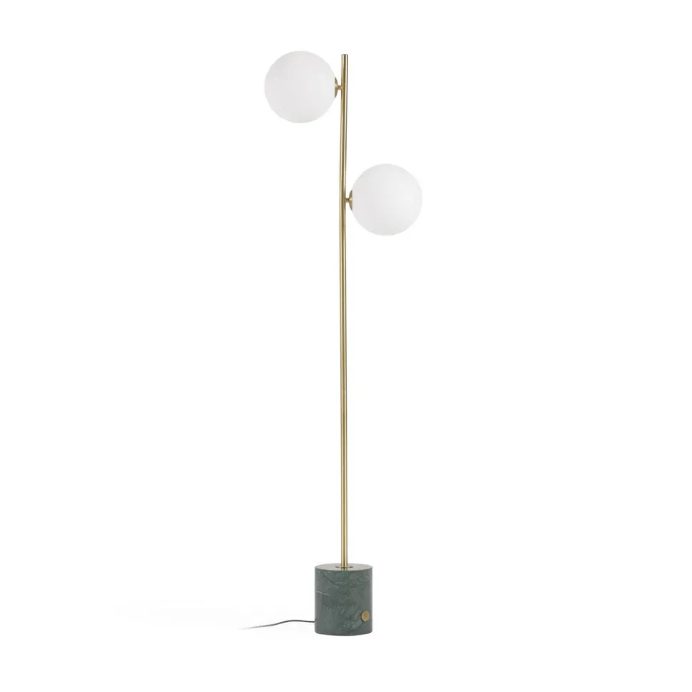 Vloerlamp Lonela Marmer en messing, 2-lamps