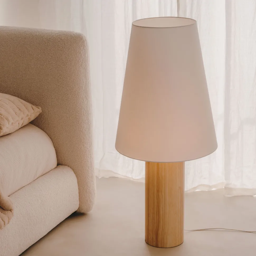 Vloerlamp Marga Rubberhout, 110cm