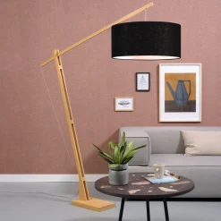 Vloerlamp Montblanc Bamboe en Eco linnen, 207cm