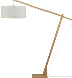 Vloerlamp Montblanc Bamboe en Eco linnen, 207cm