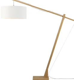 Vloerlamp Montblanc Bamboe en Eco linnen, 207cm