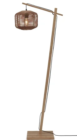 Vloerlamp Tanami Bamboe en rotan, 150cm
