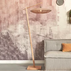 Vloerlamp Tanami Bamboe en rotan, 176cm