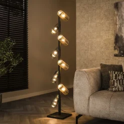 Vloerlamp Tee 8-lamps, Mixed glas