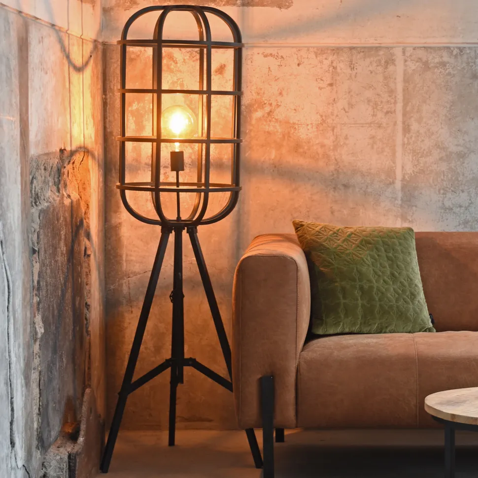 Vloerlamp Twine, Metaal, 145cm, kleur Zwart