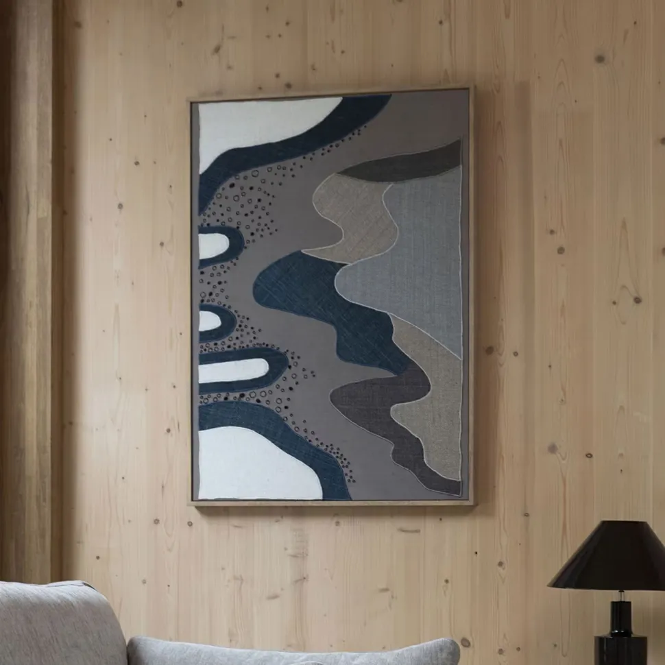 Wanddecoratie Coastal Mangohout en stof, 104 x 75cm