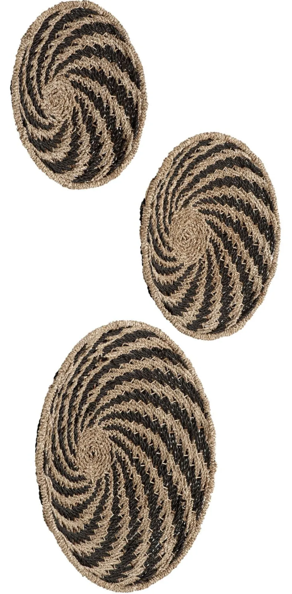 Wanddecoratie Whirl Zeegras, Set van 3 stuks