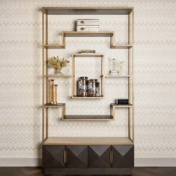 Wandkast Claremont Eiken en travertin, 220 x 120cm