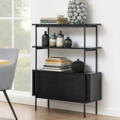 Wandkast Mick 94 x 114cm, kleur Zwart