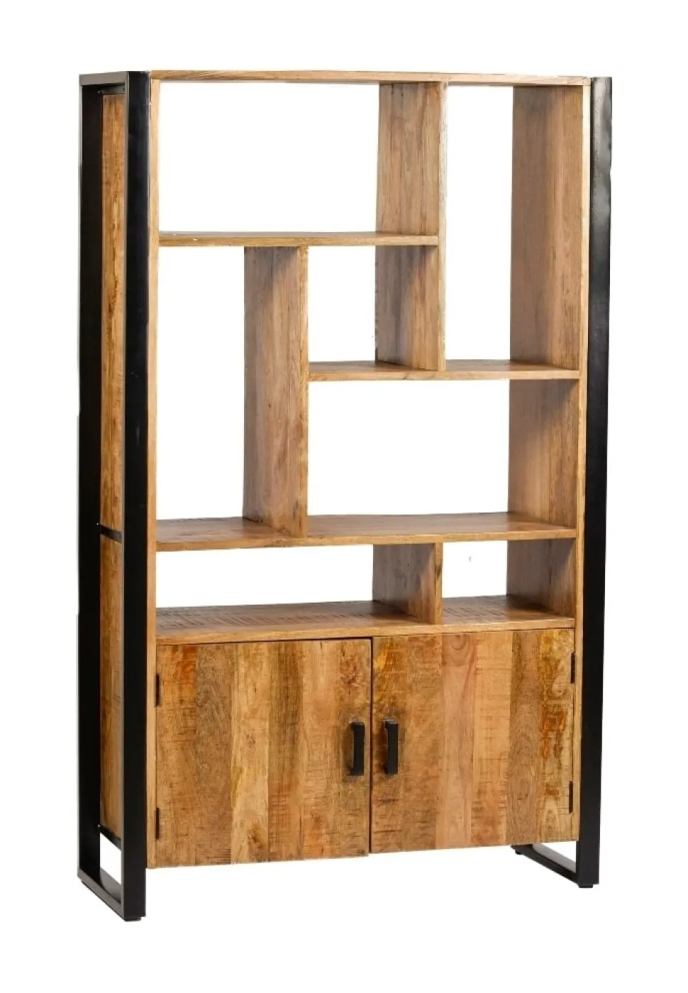 Wandkast Nairobi Mangohout en staal, 180 x 110cm