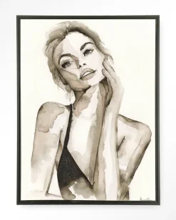 Wandkleed A Womans Face in maat en frame naar keuze